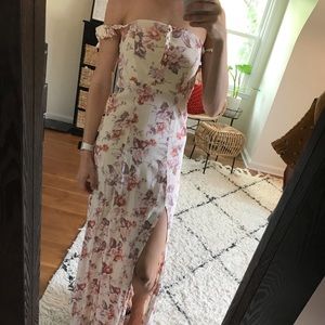 Flynn Skye Bardot Maxi Dress, floral print, size S